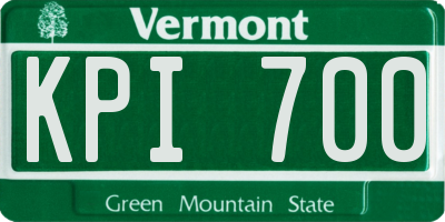 VT license plate KPI700