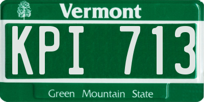 VT license plate KPI713
