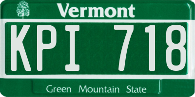 VT license plate KPI718