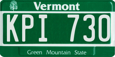 VT license plate KPI730