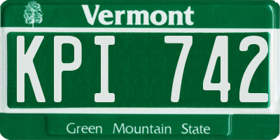 VT license plate KPI742