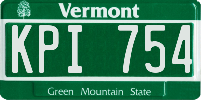 VT license plate KPI754