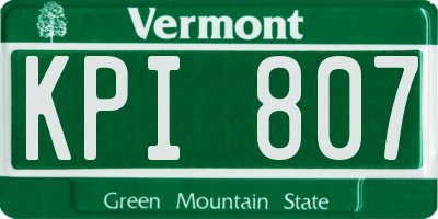 VT license plate KPI807