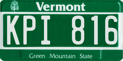 VT license plate KPI816