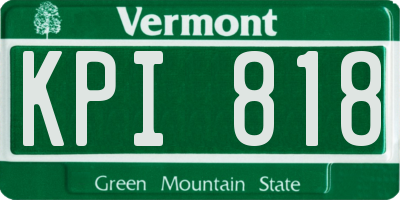 VT license plate KPI818