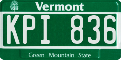 VT license plate KPI836