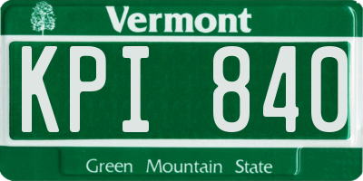 VT license plate KPI840