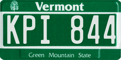 VT license plate KPI844