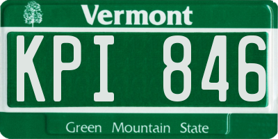 VT license plate KPI846