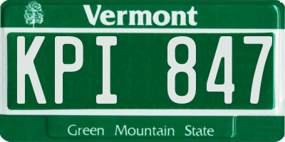 VT license plate KPI847