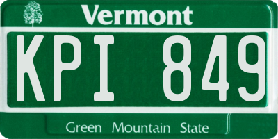 VT license plate KPI849