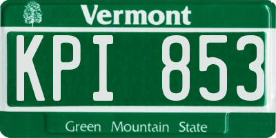 VT license plate KPI853