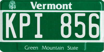 VT license plate KPI856