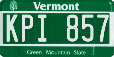 VT license plate KPI857