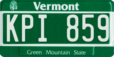VT license plate KPI859