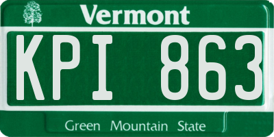 VT license plate KPI863