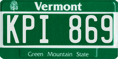 VT license plate KPI869