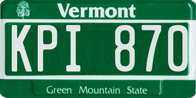 VT license plate KPI870
