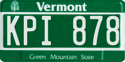 VT license plate KPI878