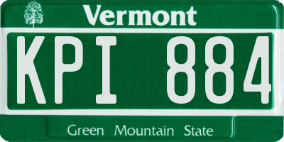VT license plate KPI884