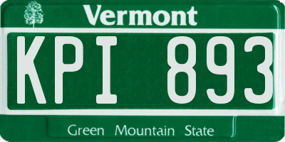 VT license plate KPI893