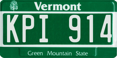 VT license plate KPI914