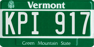 VT license plate KPI917