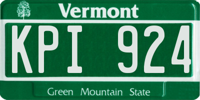 VT license plate KPI924