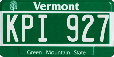 VT license plate KPI927