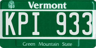 VT license plate KPI933