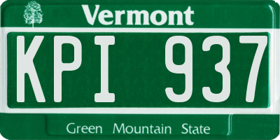 VT license plate KPI937