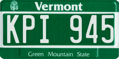 VT license plate KPI945