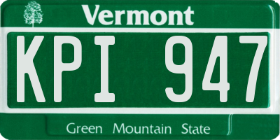 VT license plate KPI947