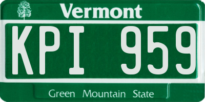 VT license plate KPI959