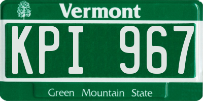 VT license plate KPI967