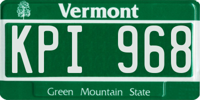 VT license plate KPI968