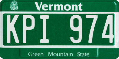 VT license plate KPI974