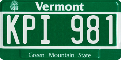 VT license plate KPI981