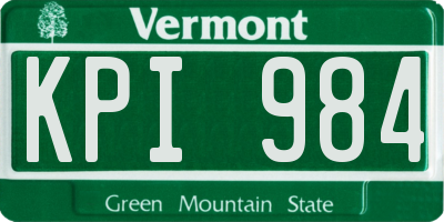 VT license plate KPI984