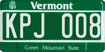 VT license plate KPJ008