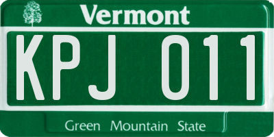 VT license plate KPJ011