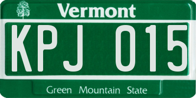 VT license plate KPJ015