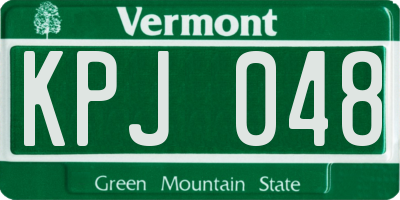 VT license plate KPJ048