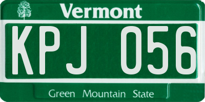 VT license plate KPJ056