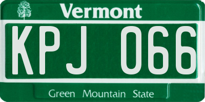 VT license plate KPJ066