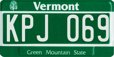 VT license plate KPJ069