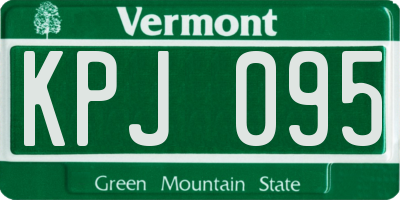 VT license plate KPJ095
