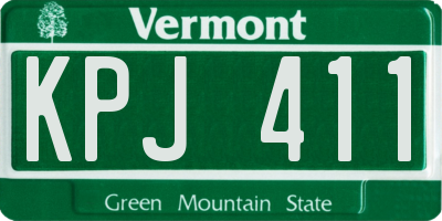 VT license plate KPJ411
