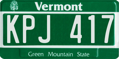 VT license plate KPJ417