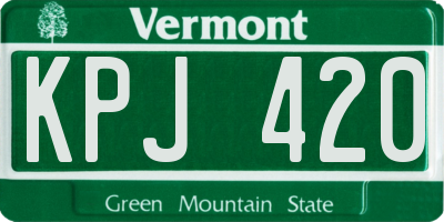 VT license plate KPJ420